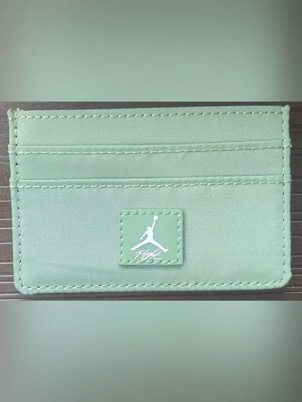 Nike Jordan Flight Card Case Wallet Cardholder ID Green Nylon Satin New
